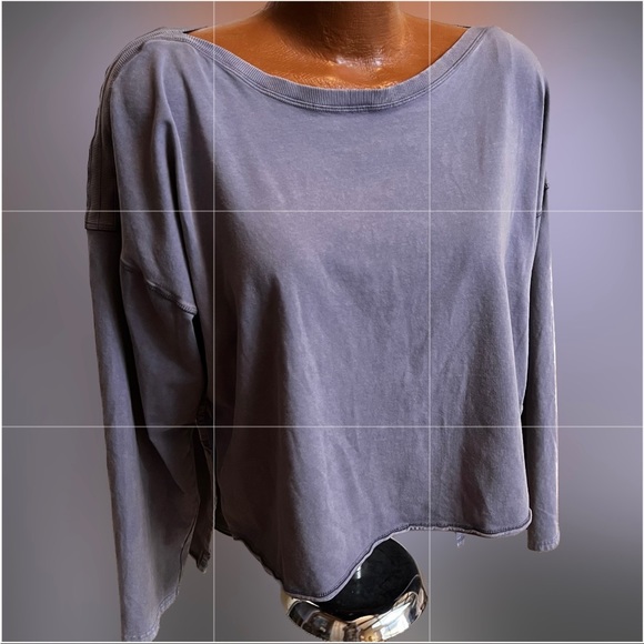 FP Movement Free People drop shoulder high low garment dyed cotton top M π - Picture 2 of 9